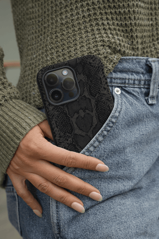 Tough iPhone Case in Black Python - ALK DESIGNS