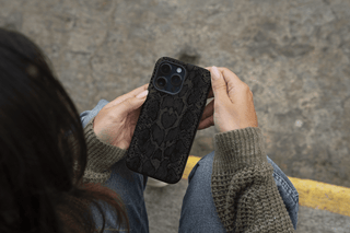 Tough iPhone Case in Black Python - ALK DESIGNS