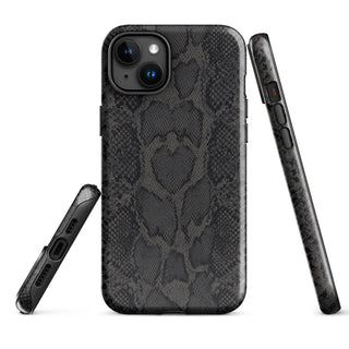 Tough iPhone Case in Black Python - ALK DESIGNS