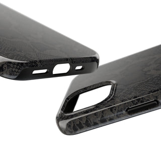 Tough iPhone Case in Black Python - ALK DESIGNS