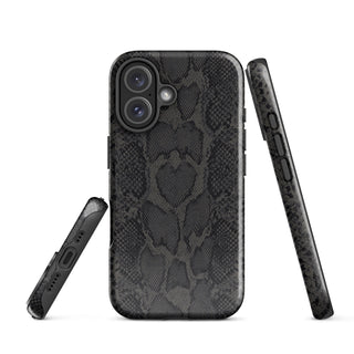 Tough iPhone Case in Black Python - ALK DESIGNS