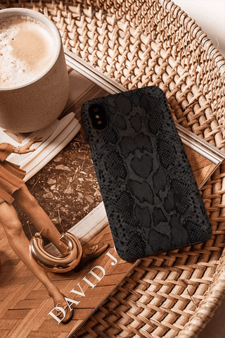 Tough iPhone Case in Black Python - ALK DESIGNS