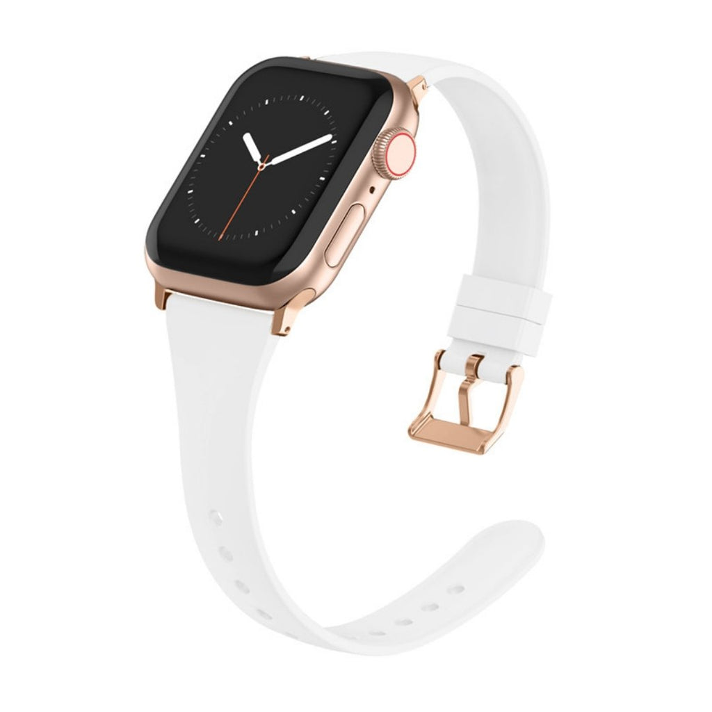 Rose gold shop watch white band